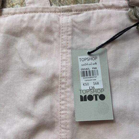 Light Pink Overall Dress with Pockets - Picture 2 of 7